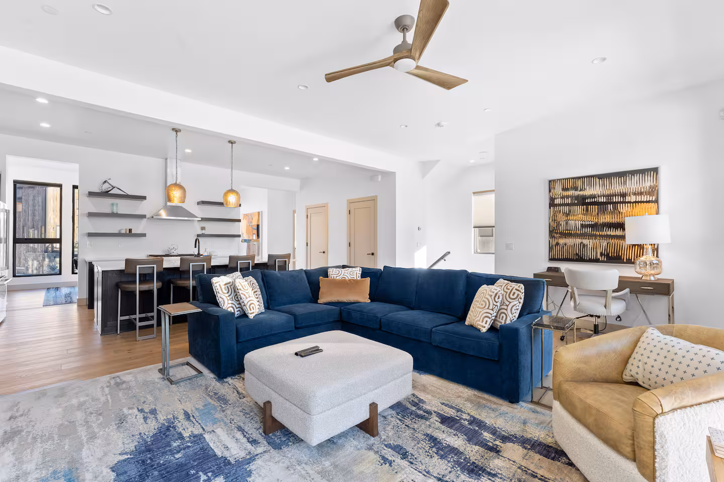 Open living and dining space