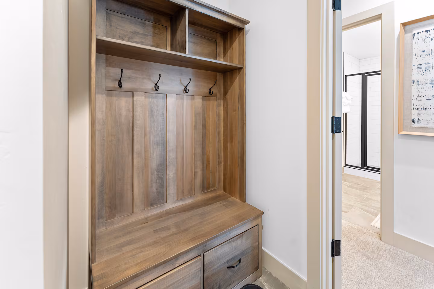 Entry storage for outdoor gear