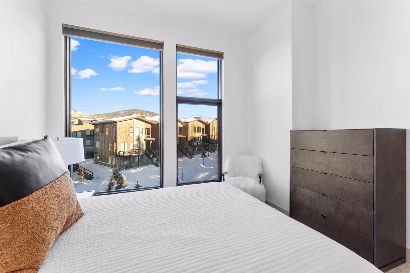 Bedroom with balcony doors