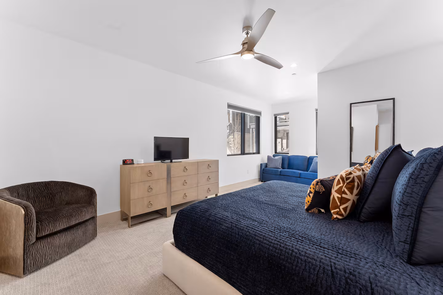 Bedroom sitting area with sofa