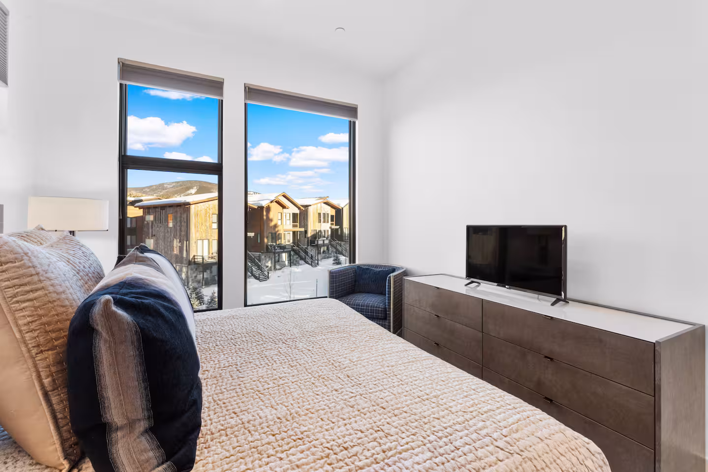 Bedroom with large windows